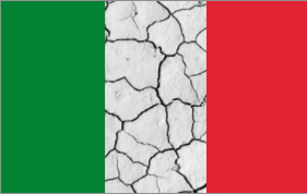 bandiera italiana crepata