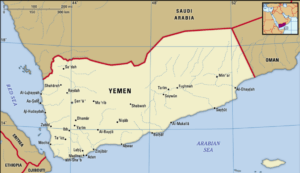 Cartina politica dello Yemen
