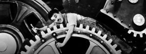 Charlie Chaplin in "TEMPI MODERNI"