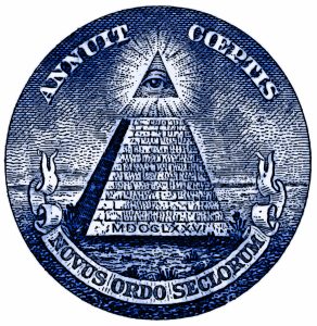 Piramide con l'occhio che tutto vede, simbolo del nuovo ordine mondiale