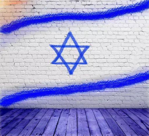 bandiera israeliana disegnata a murale