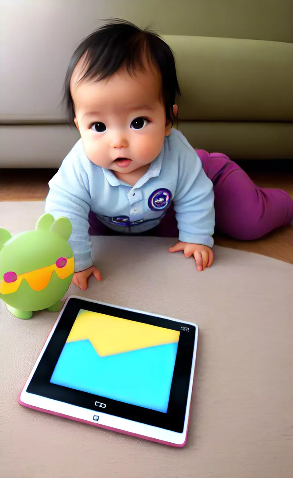bambina davanti ad un tablet