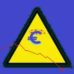 cartello riportante il glifo dell'euro e il suo crollo